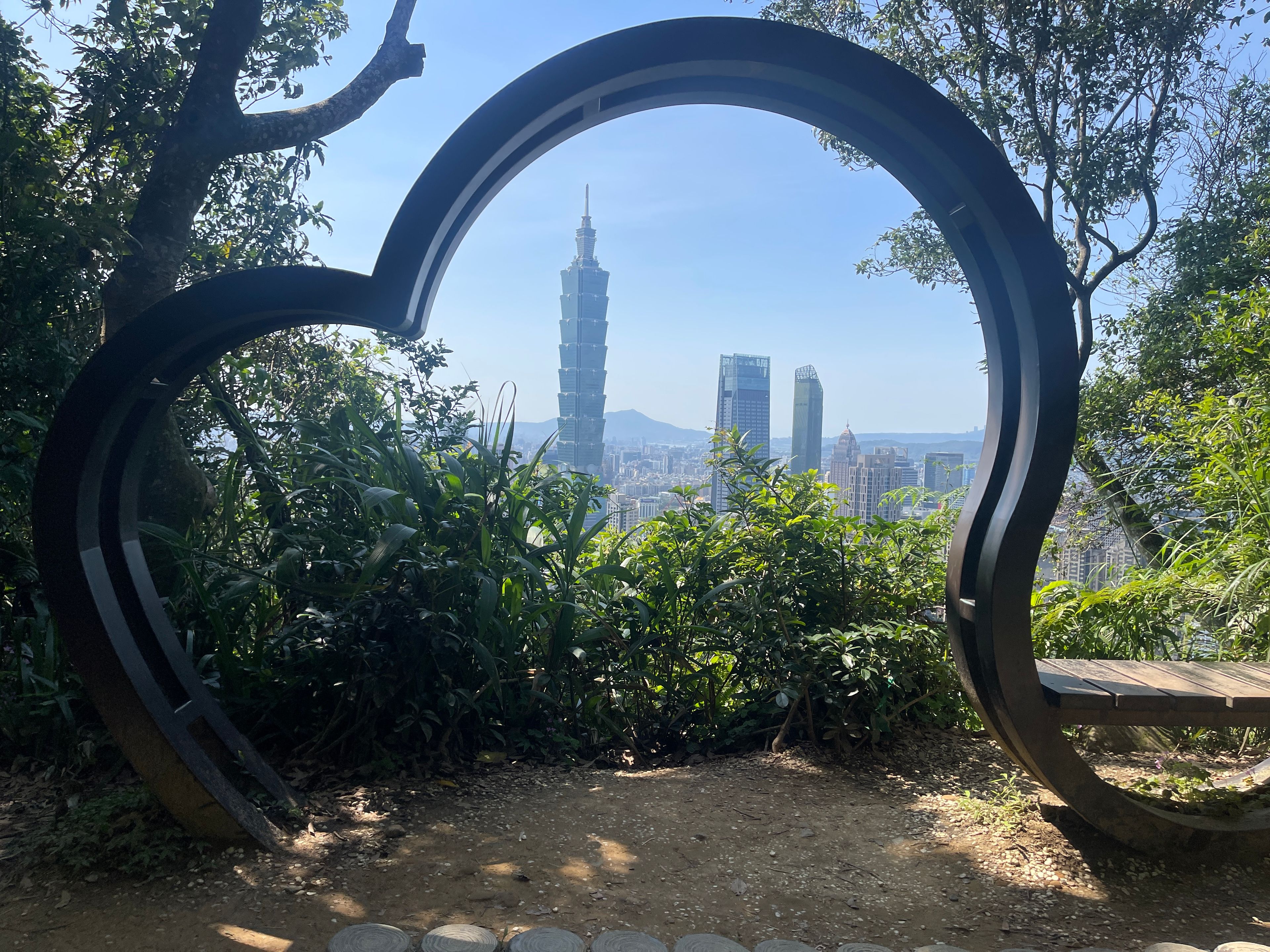 photo of Taipei's skyline taken from Xiangshan