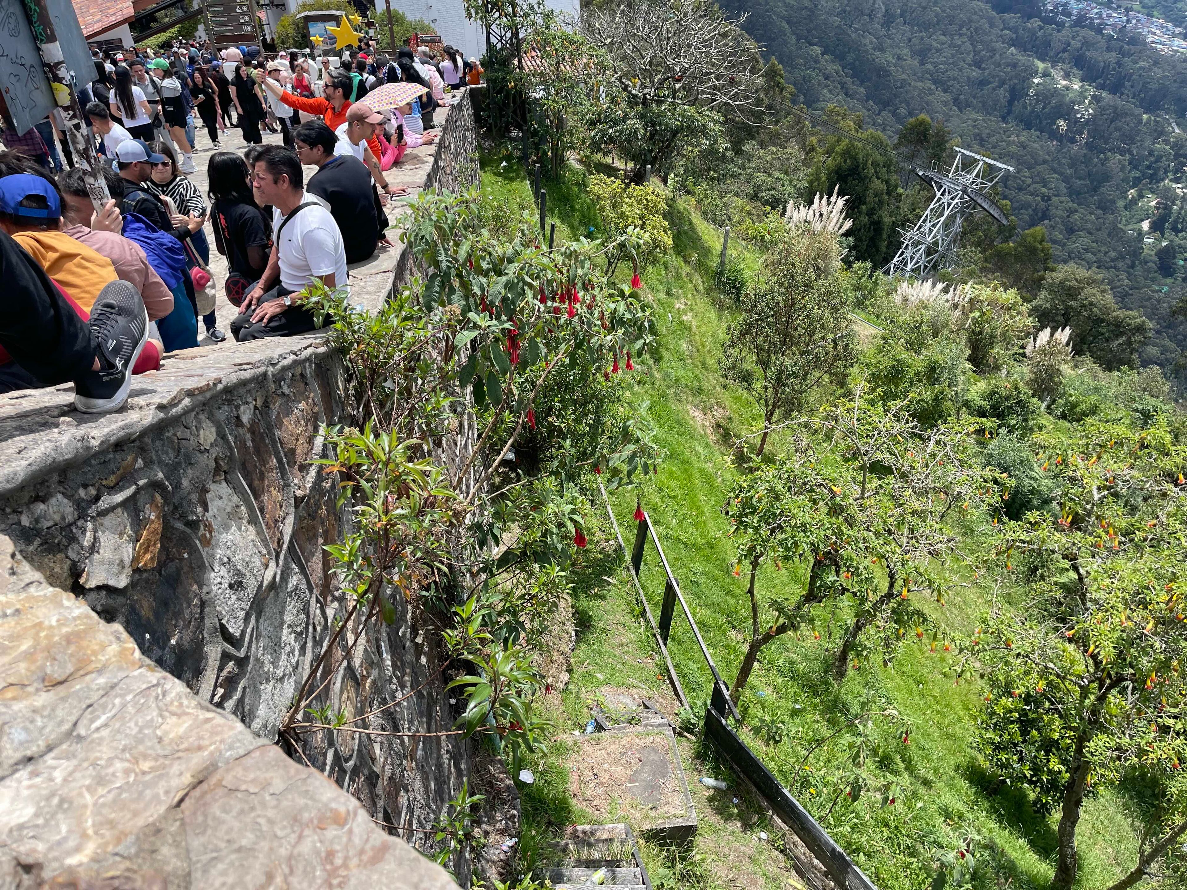 hikers on the terrace on Monserrate
